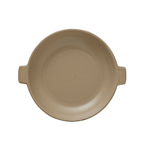 Bloomingville Stoneware Plate with Handles, Matte Beige Reactive Glaze