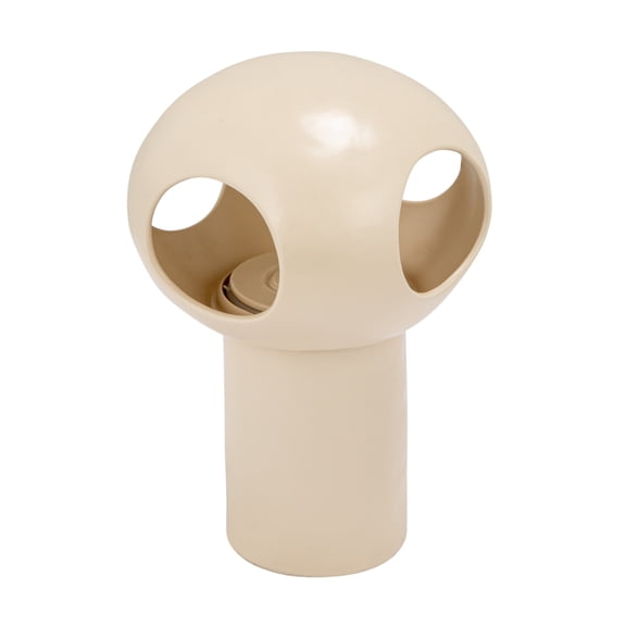Bloomingville Stoneware Table Lamp with Cut-Outs and Inline Switch, Matte Bone Color