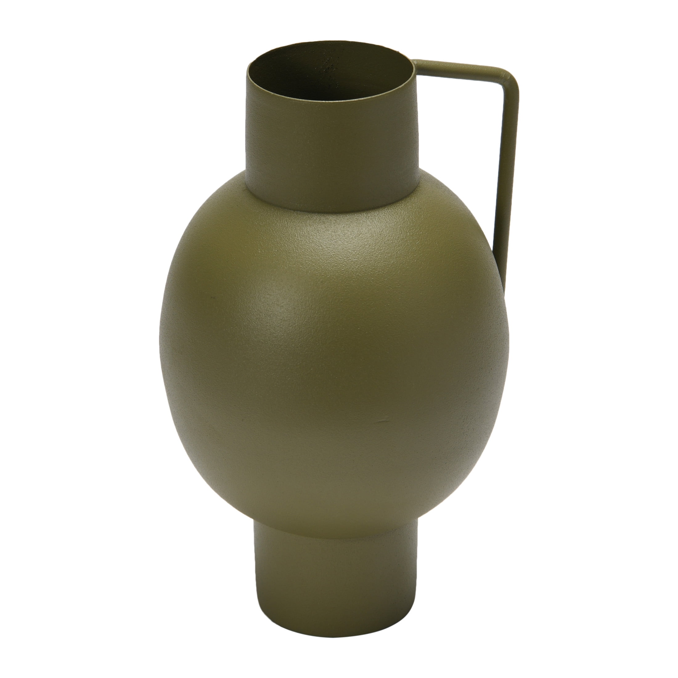 Sophisticated Textured Metal Table Vase with Handle