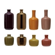 Bloomingville Various Decorative Stoneware Vases with Reactive Glaze, Multicolor, Set of 8