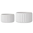thumbnail image 1 of Bloomingville Various Round Fluted Stoneware Flower Pots, White, Set of 2, 1 of 5