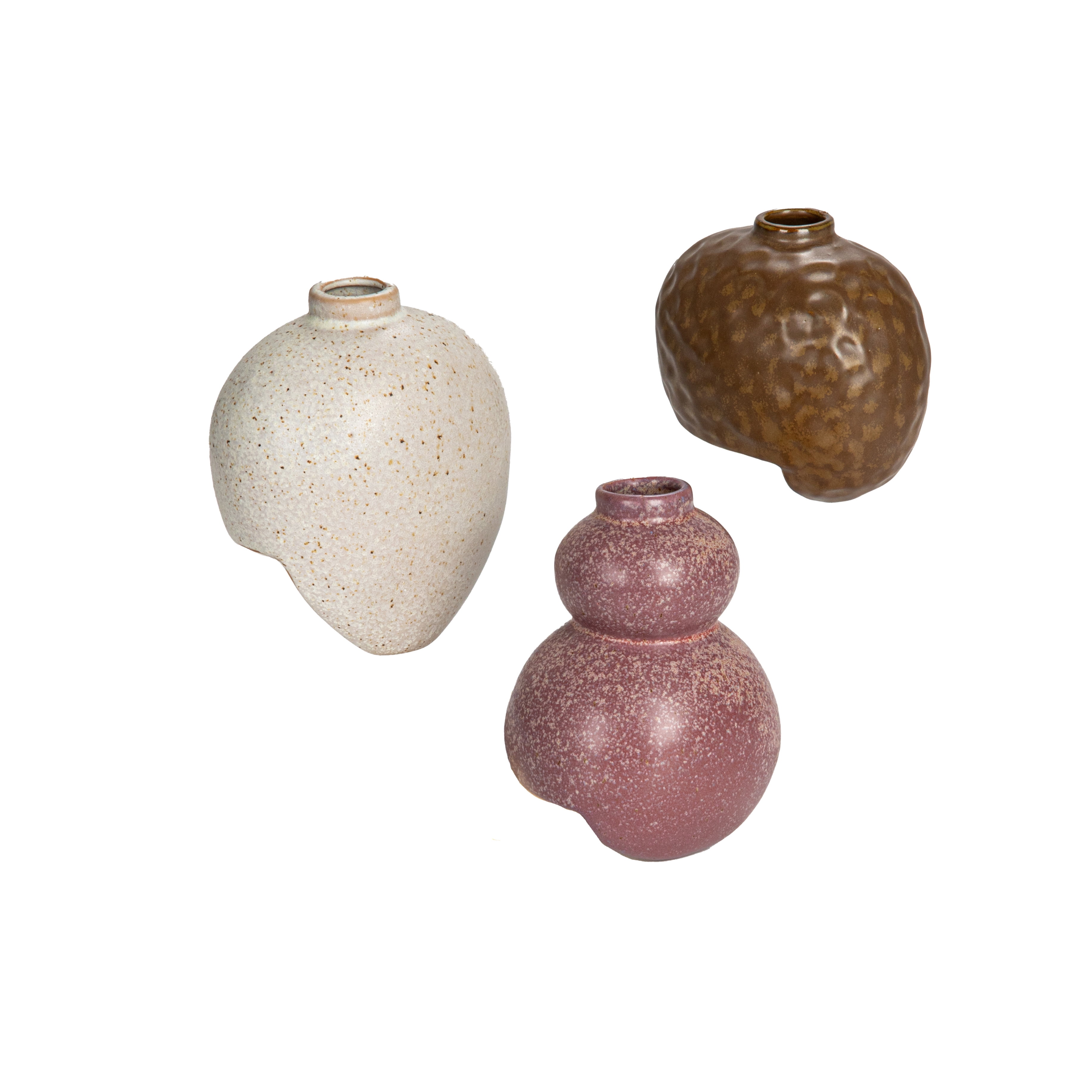 Multicolor Irregular Ceramic Wall Vases Set of 3