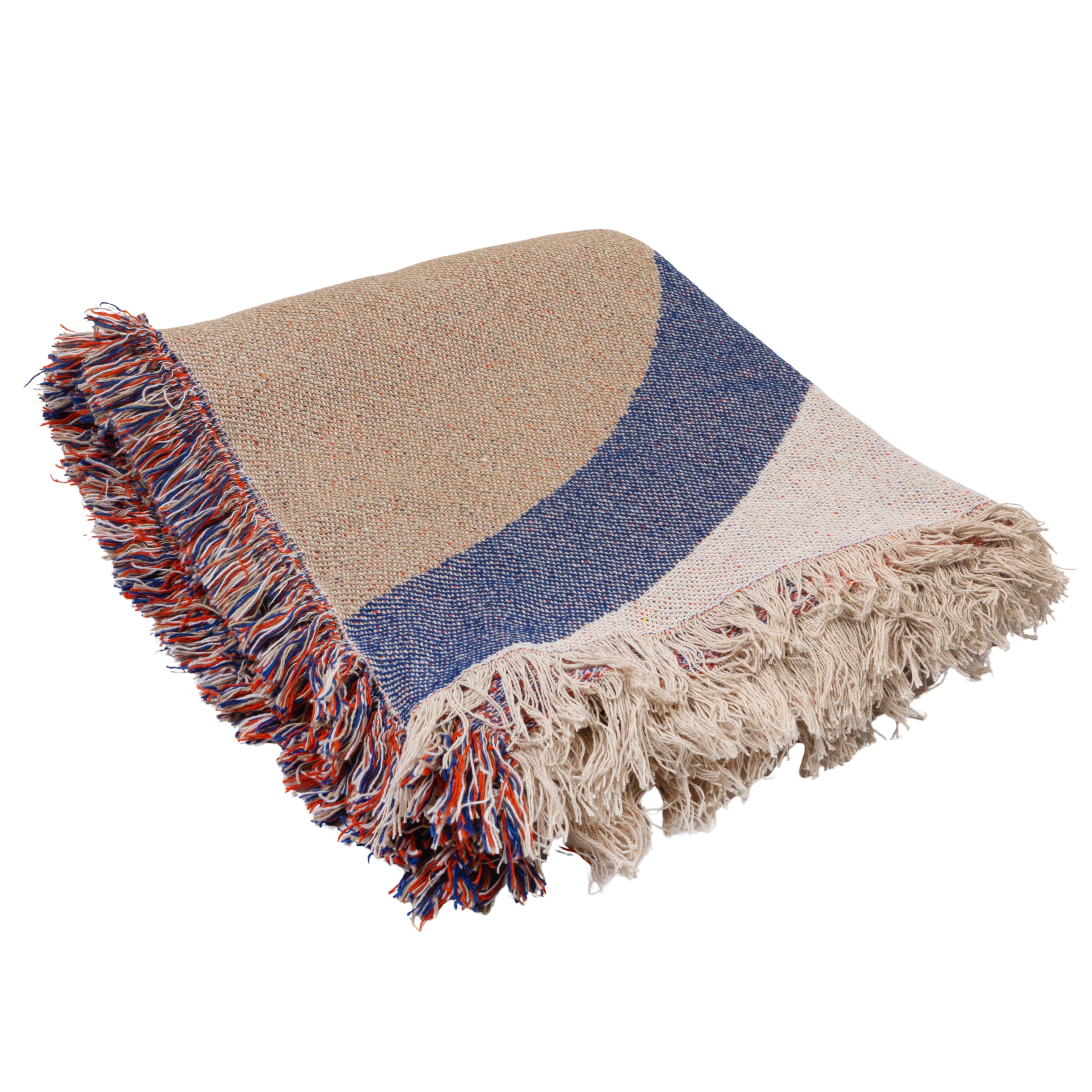 Bloomingville Woven Cotton Blend Blanket with Fringe Throw