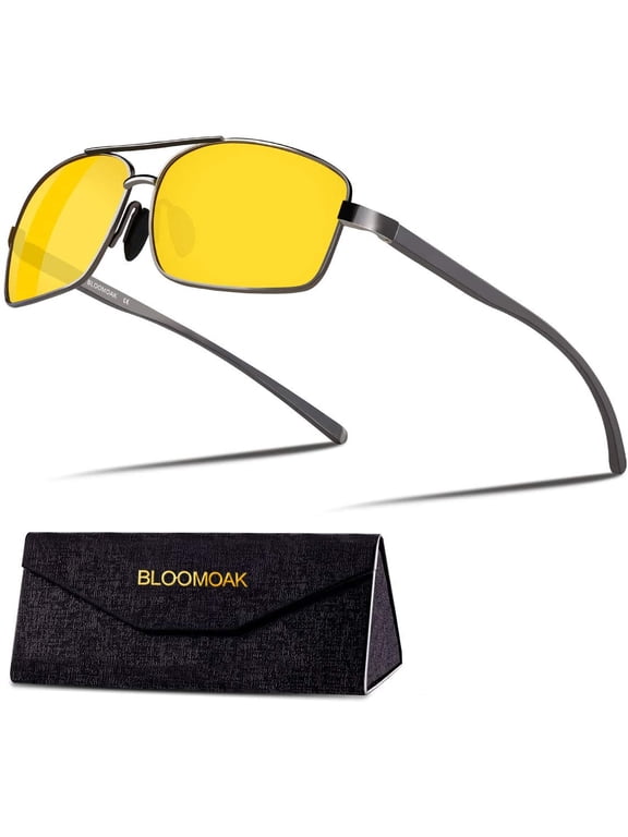 Polarized Night Driving Glasses for Men & Women, Pilot Sunglasses Ultra Lightweight Al-Mg UV400 Protection