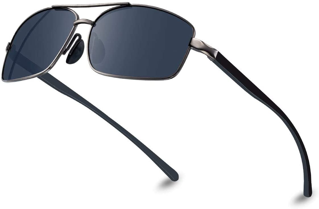 Bloomoak Polarized Sunglasses for Men Women, Classical Design | Semi-Frame | Metal Rivets | UV400 Protection
