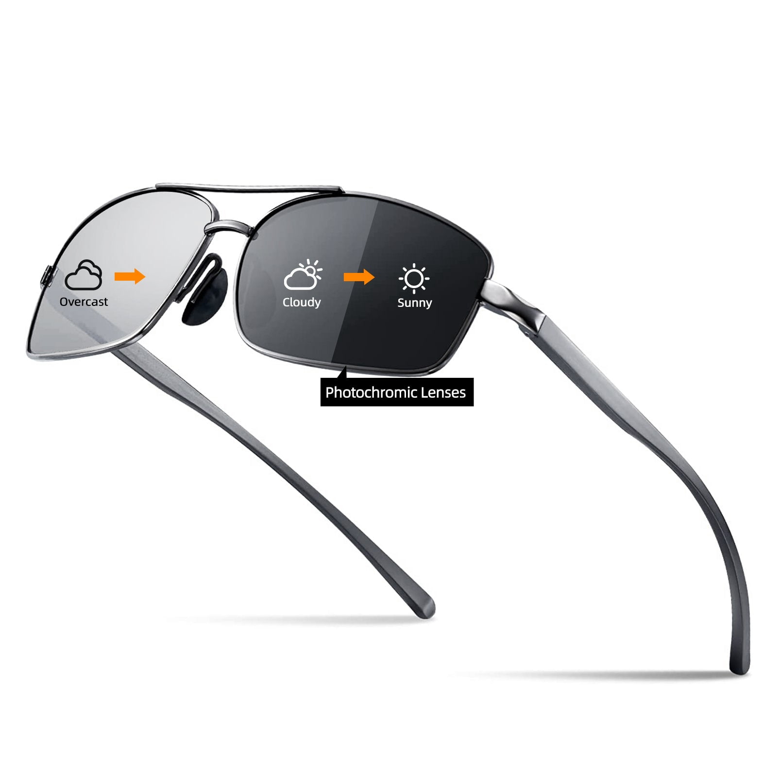 Bloomoak Polarized Sunglasses for Men & Women, Ultra Lightweight Rectangular /UV400 Protection
