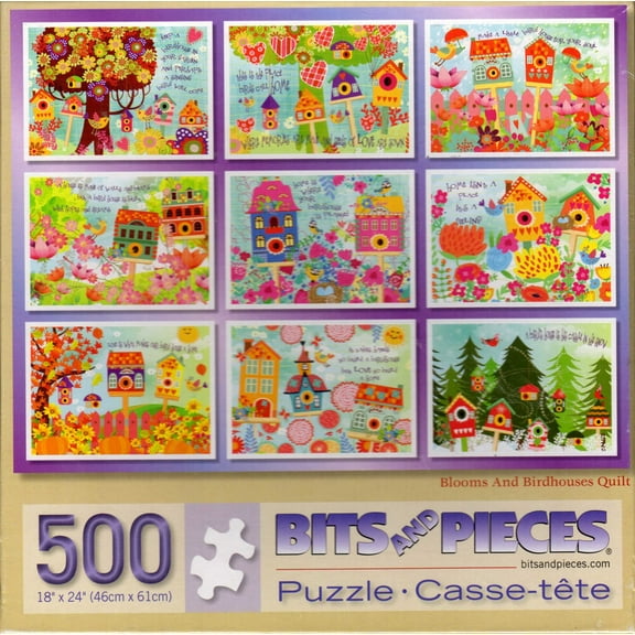 Blooms And Birdhouses Quilt 500 Piece Puzzle