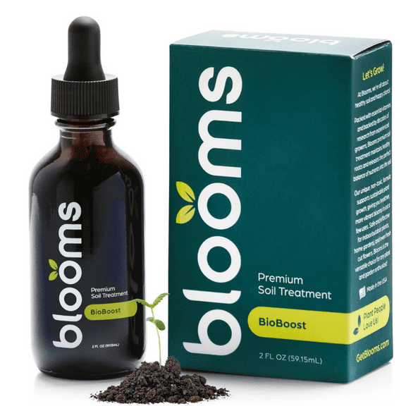 Blooms BioBoost | Liquid Soil Treatment for Plants and Gardens | All-Purpose Concentrated Liquid Fertilizer Enhancer | Organic Soil Treatment for Sustainable Root and Plant Growth | 2oz