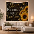 thumbnail image 1 of She Blooms Her With Own Time, Inspirational Illustration for Quote Lovers, Typography Wall Art, Valentine's Day Gift, Tapestry Wall Hanging for Bedroom and Living Room, 1 of 6