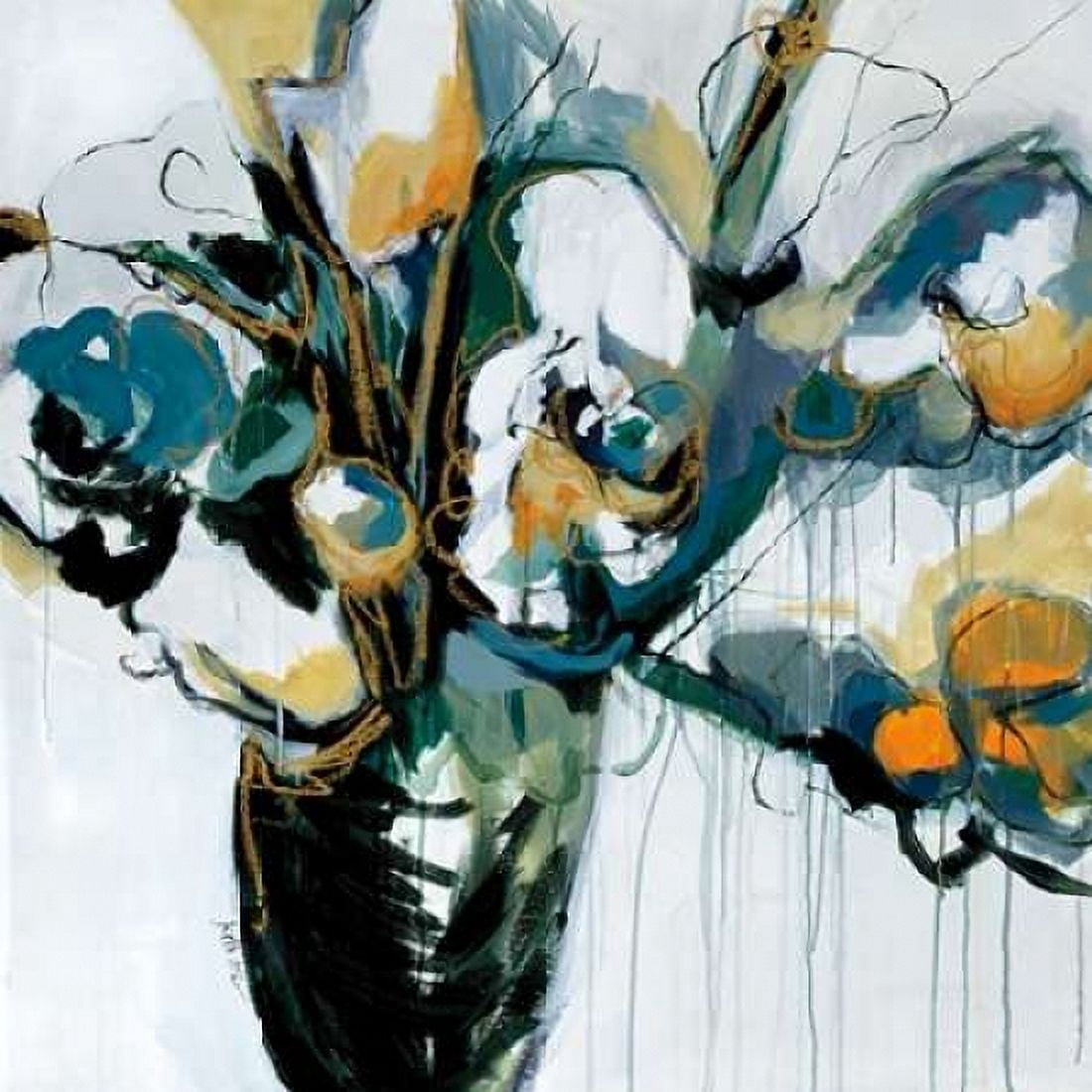 Blooms in Shamrock Grey Canvas Art - Angela Maritz (24 x 24)