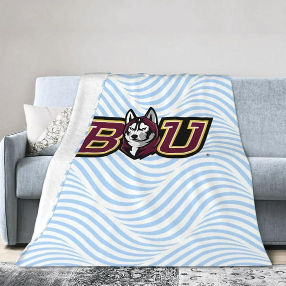 Bloomsburg University Logo Fleece Blanket, Very Soft Microfiber Flannel Blanket for Couch Warm and Cozy for All Seasons