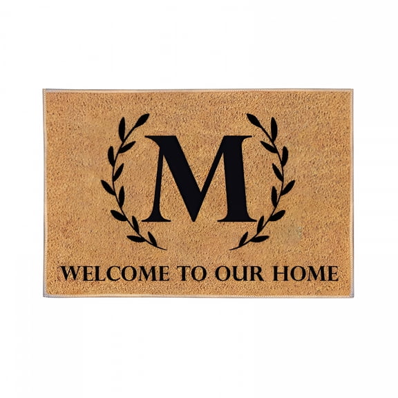 Bloomvera 23.6" X 15.7" Welcome Door Mat Outdoor Entrance Home Initial Alphabet Back Door Mat Outdoor All Weather Floor Mat