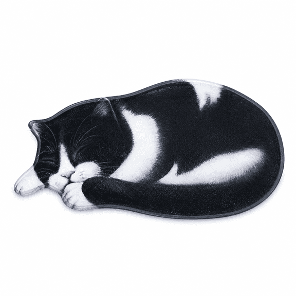 Bloomvera Cute Sleeping Cat Shaped Bedroom Area Rug, 15.7"X30" Non-Slip Floor Mat, Funny Area Rug Mats Tabby Cat Art Floor Carpet for Home Kitchen Bathroom