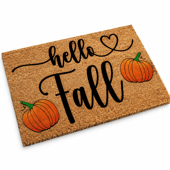 Bloomvera Hello Fall Door Mat Outdoor,Pumpkin/Maple Leaf Front Doormat Outside Entrance,Non-Slip Welcome Door Mats for Autumn Thanksgiving Indoor Decor Thanksgiving Door Mat