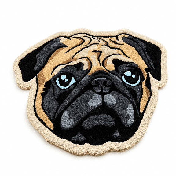Bloomvera Large Doormats Cute Pug Pattern Indoor Outdoor Non-Slip Durable Washable Home Decorative Door Mats Rugs for Entrance Bedroom Bathroom Kitchen