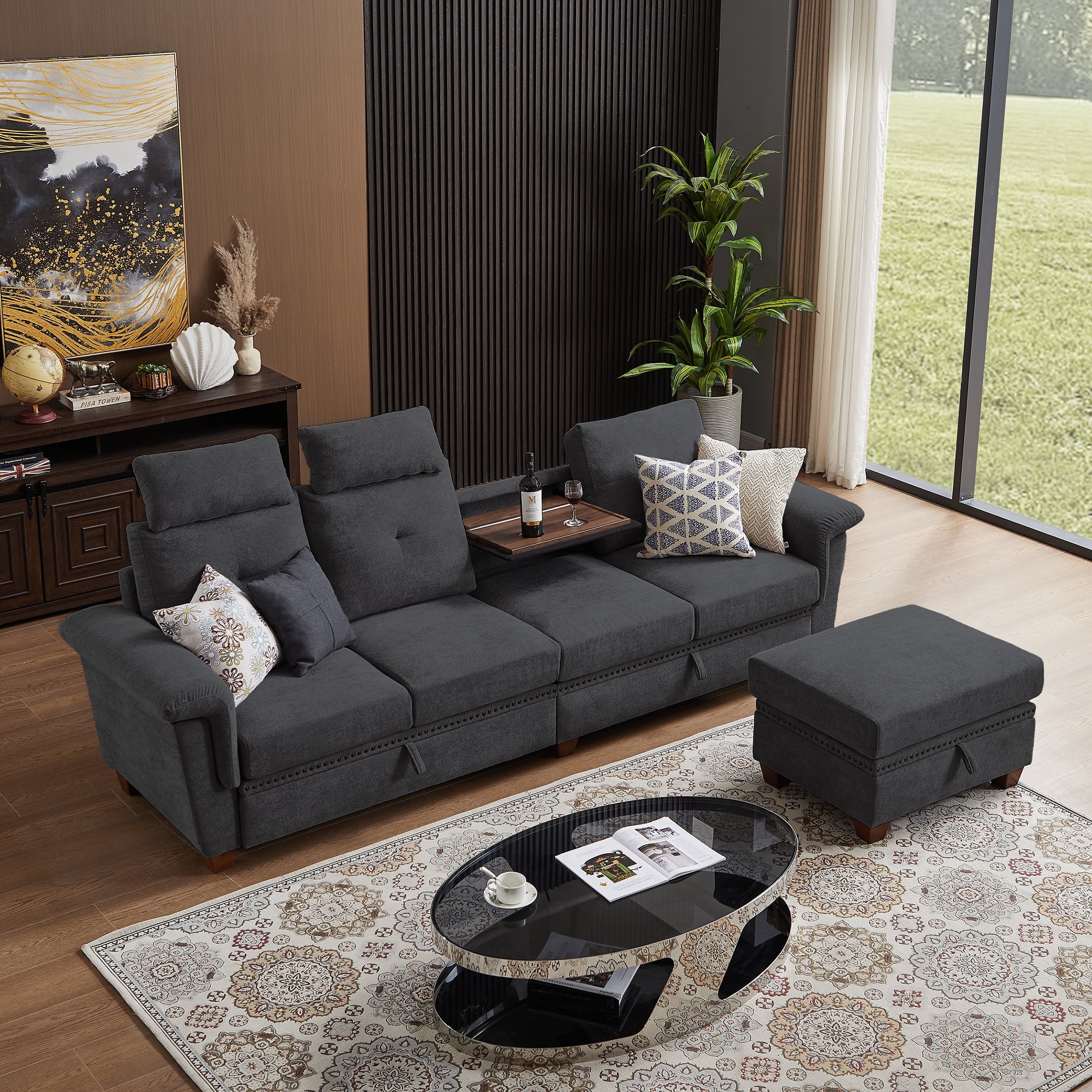 Convertible couch with storage sales