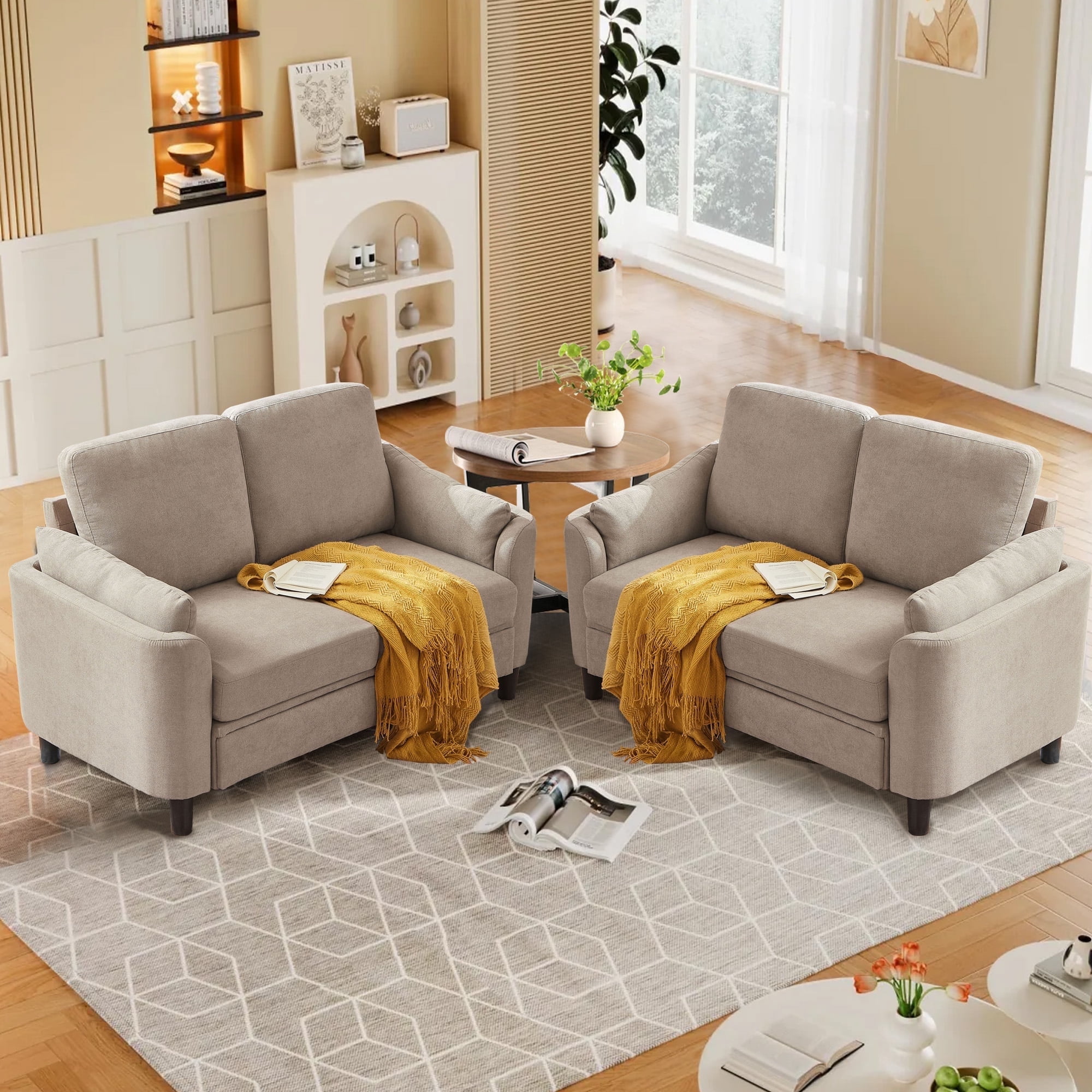 Soscana Small Sofa Couch Loveseat, 2 Seater Sofa for Living Room ...
