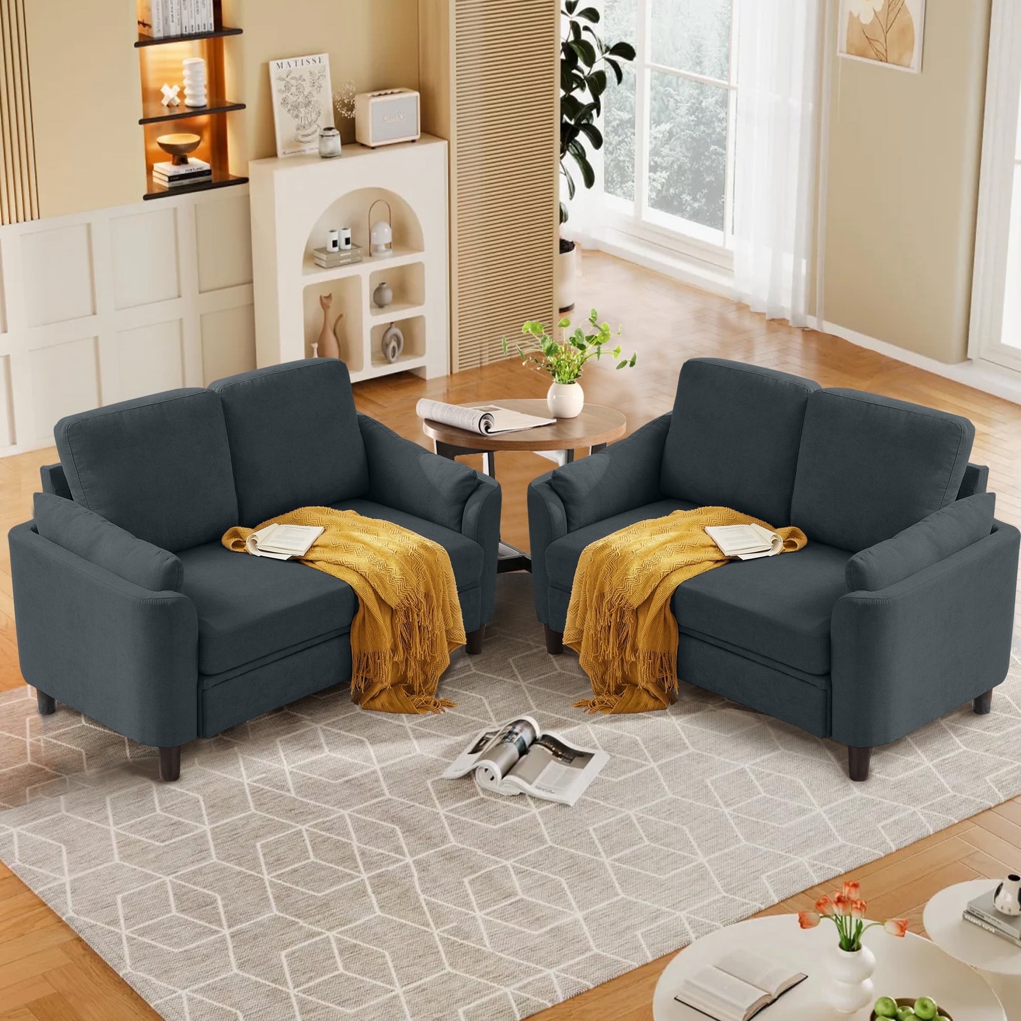 Soscana Small Sofa Couch Loveseat, 2 Seater Sofa for Living Room ...