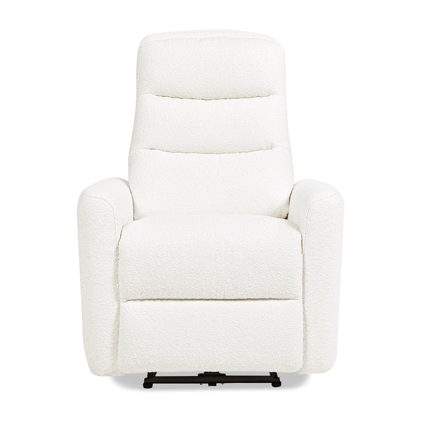 Chiffon White Power Recliner with Boucle Upholstery