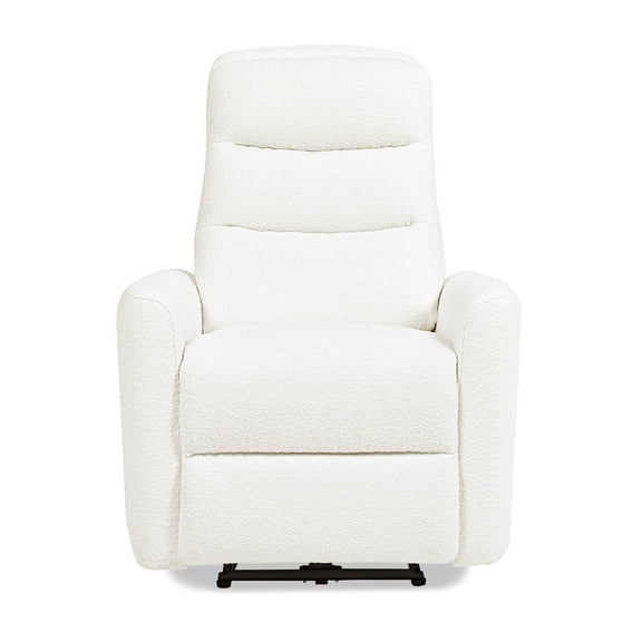 Bloomy 35.5" High-Back Power Recliner Motion Chair Chiffon White Boucle