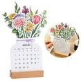 Bloomylog 2025 Bloomy Flower Calendar,2025 Desk Calendar Funny,Stand