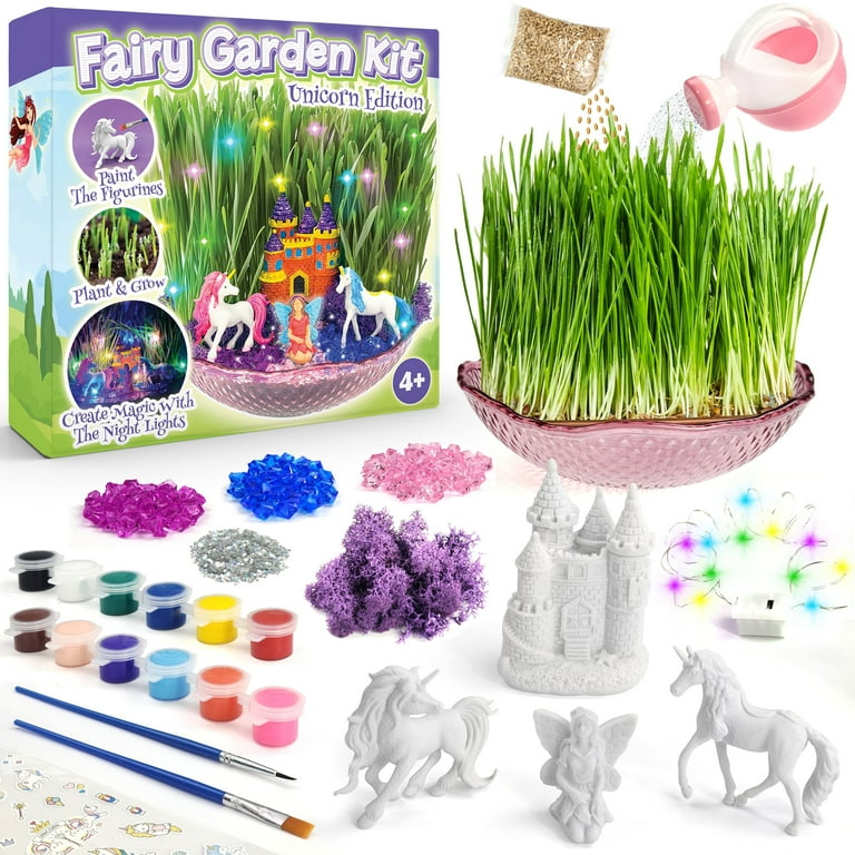 Bloonsy Unicorn Fairy Garden Kit Light Up Terrarium STEM Toy for Girls 4 12 Walmart