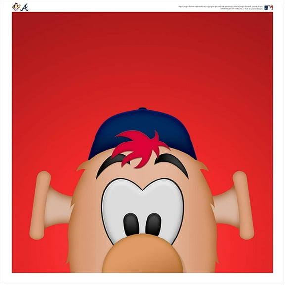 Blooper Atlanta Braves 12'' x 12'' Minimalist Mascot Poster Print