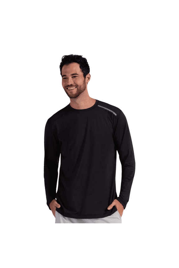 Men's UPF 50+ Sun Protection Long Sleeve Active Jet Tee (Black, X-Large)