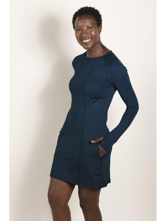 Women's UPF 50+ Sun Protection Active Tunic Dress, Midnight Blue (Medium)