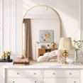 thumbnail image 1 of Blorly Bathroom Mirror, 24"X36" Inch Gold Wall Vanity Arch Mirror, Rounded Arch Mirror, Anti-Rust, Tempered Glass, Hangs Vertically, 1 of 9