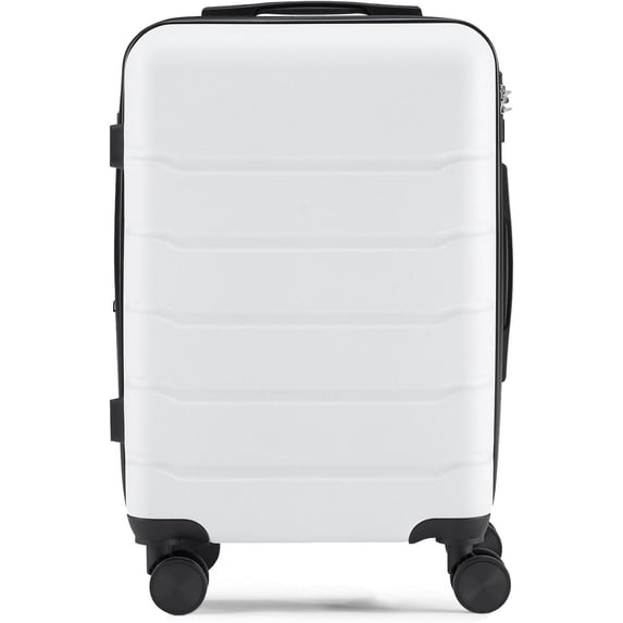 Blorly Carry on Luggage, 20" Lightweight Hardside Suitcase with TSA Lock, Spinner Wheels, Hard Shell, White