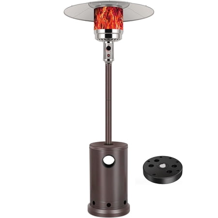 Taoset Propane Heater with Sand Box,Wheels, 87inch height 48,000 BTU Outdoor Heaters with Auto-off Protection, Double-Layer Stainless Steel