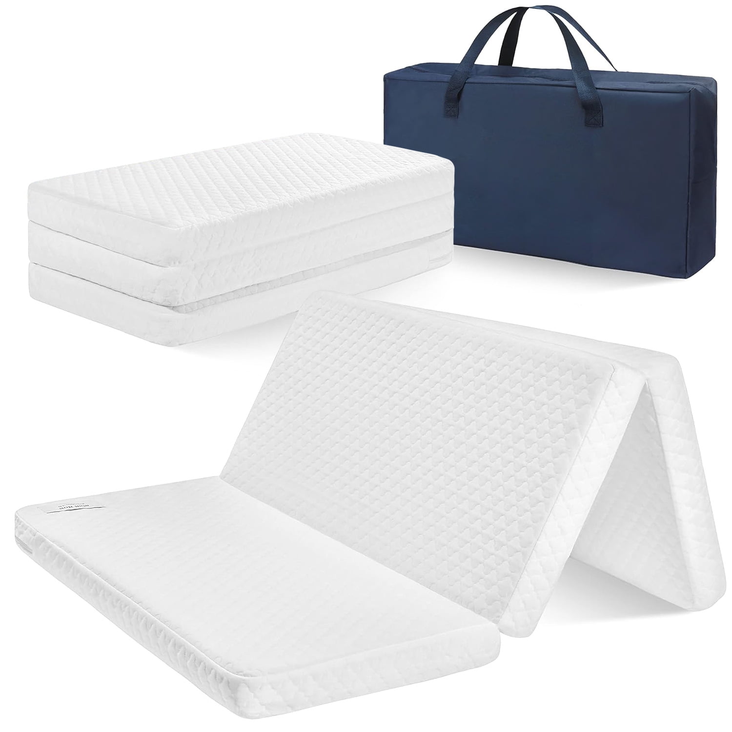 Blorly Trifold Pack and Play Mattress for Crib & Toddlers with Waterproof Cover,2.5” Thick