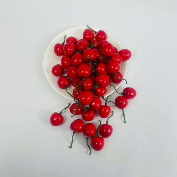 Blosmia'home Artificial Fruit Fake Cherries Red Cherry for Home House Kitchen Party Decoration 50 PCS