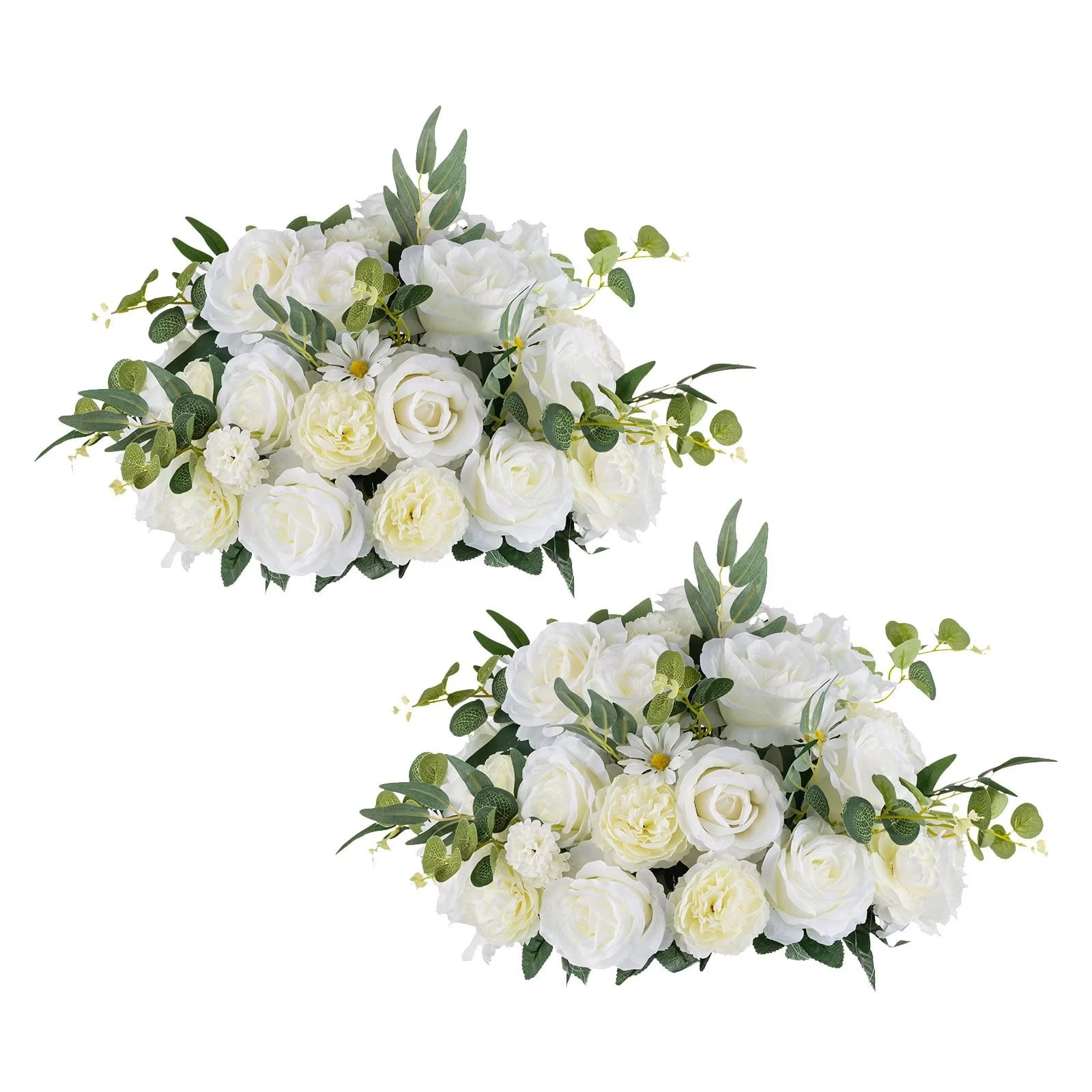 zxcvbnn Party Decorations White Faux Flowers Silk Roses Artificial