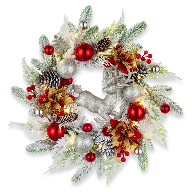 Blosmon Artificial Christmas Wreath 20" Christmas Wreaths for Front