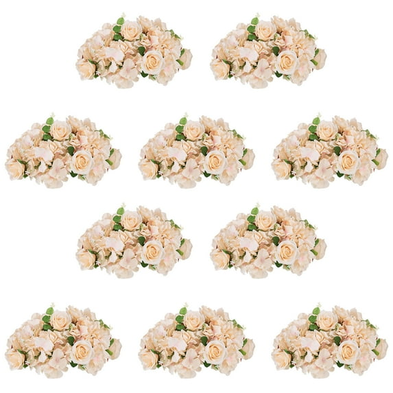 BLOSMON Artificial Flower Kissing Balls 15.7” Fake Roses Hydrangea Flower (10 count)