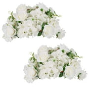 Blosmon Artificial Flower Kissing Balls for Wedding Table Centerpieces 2Pcs 14.2 Large Champagne Fake Roses Hydrangea Flower Arrangement