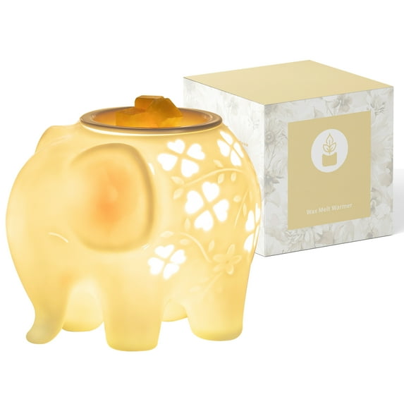 Blosmon Elephant Wax Melt Warmer: Scentsy Wax Melter for Scented Wax Cute Electric Wax Burner with 2 Replacement Light Bulbs Fragrance Candle Warmer Bedroom Decor Birthday Gift for Women Mom