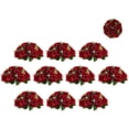 thumbnail image 1 of Blosmon Flower Kissing Balls Wedding Centerpieces 10 Pcs Spring Artificial Roses Flowers Vintage Crimson Floral Arrangements, 1 of 8