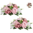thumbnail image 1 of Blosmon Flower Kissing Balls Wedding Centerpieces 2 Pcs Spring Artificial Roses Flowers Vingtage Pink Dusty Rose Floral Arrangements, 1 of 10