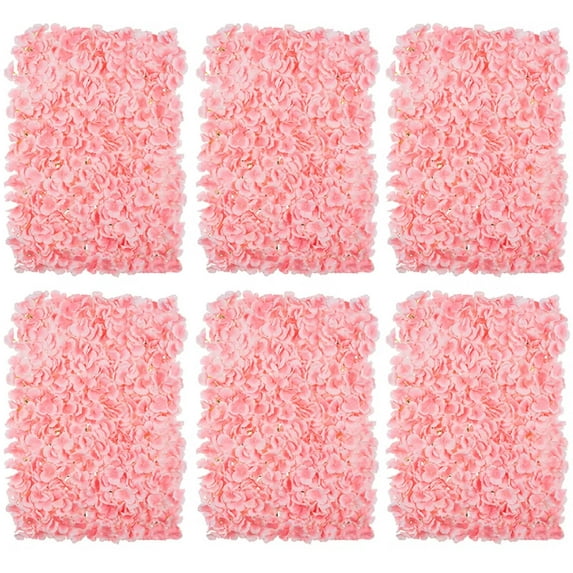 Blosmon Flower Wall Panel for Wedding Decor 6pcs Blush Silk Hydrangea Flower Backdrop