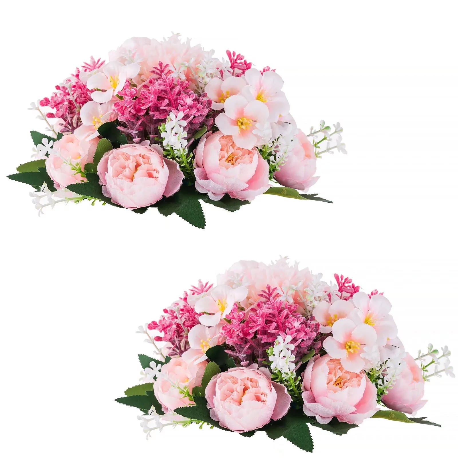 Blosmon Wedding Artificial Flowers for Centerpieces Set of 2 Pink Fake