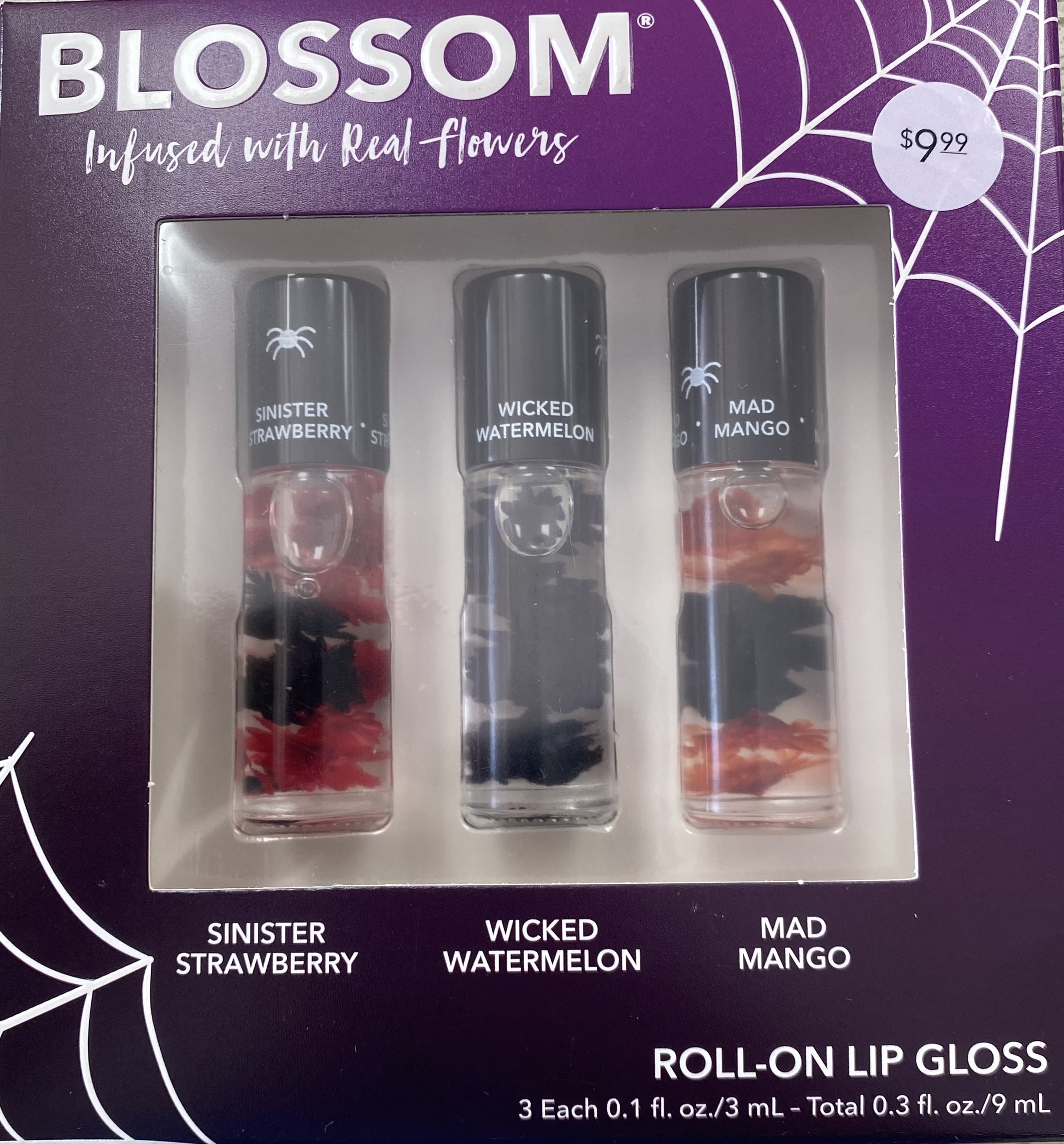 Blossom 3 Pack Gift Set Moisturizing Lip Gloss Tubes, Roll on Lip Gloss ...