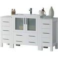 thumbnail image 1 of Blossom 54" Bathroom Vanity | Glossy White | Ceramic Sink | Solid Wood | Double Side Cabinets | Freestanding, 1 of 6