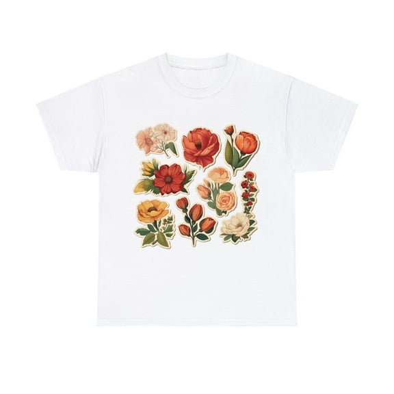 Blossom Array: Floral Bouquet - Unisex Heavy Cotton Tee