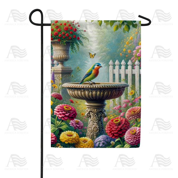 Blossom Bird Retreat Peaceful Songbird Nature Scene Outdoor Decoration, 12x18 POLE NOT INCLUDED
