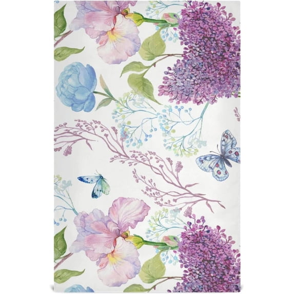 Blossom Branch Kitchen Dish Towels Set of 1 Absorbent Hand Towels, Lint-Free 18"x28" Flowers Butterflies Fast Drying Hanging Dishcloths for Cooking Baking Home Clean
