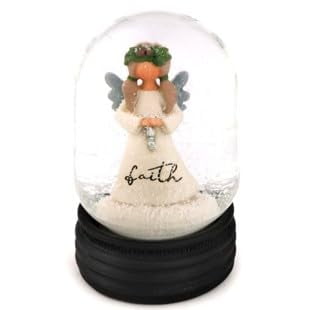 Blossom Bucket 228-13513 Faith Christmas Angel Snow Globe, 4.25-inch Height