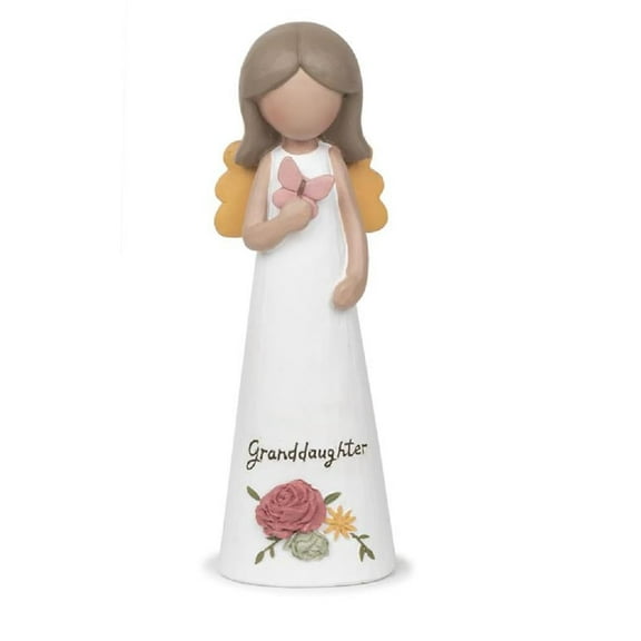 Blossom Bucket Butterfly Wishes Granddaughter Angel Figurine, 5-inch Height, Resin, Home, Home Dcor